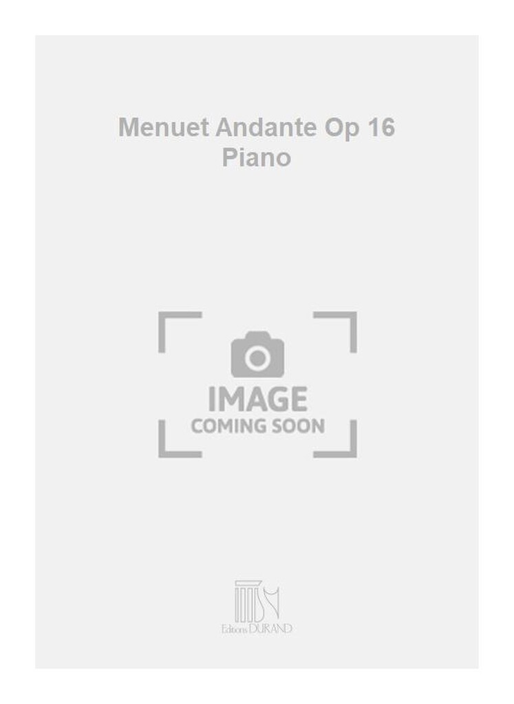 Menuet Andante Op 16 Piano